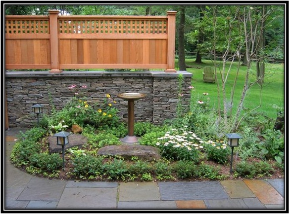 Use wood or stone Patios in Backyard