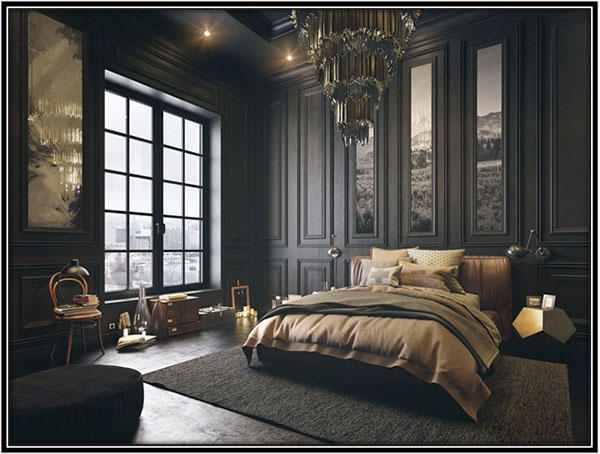 Black Bedroom Space Decoration Ideas