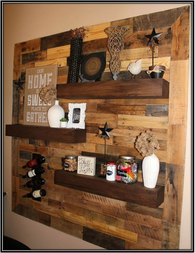 Wood Panel And Shelves Home Decor Ideas