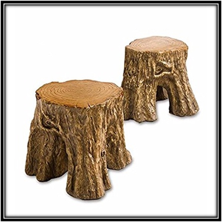 Tree stump stools