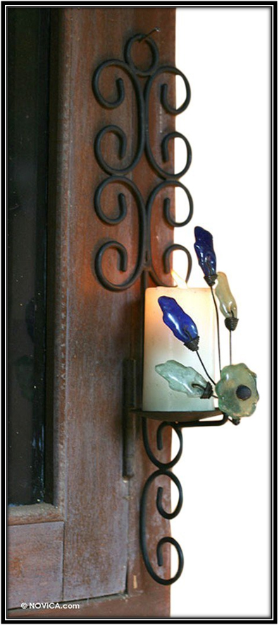 Floral Glass Candle Sconce Home Decor Ideas